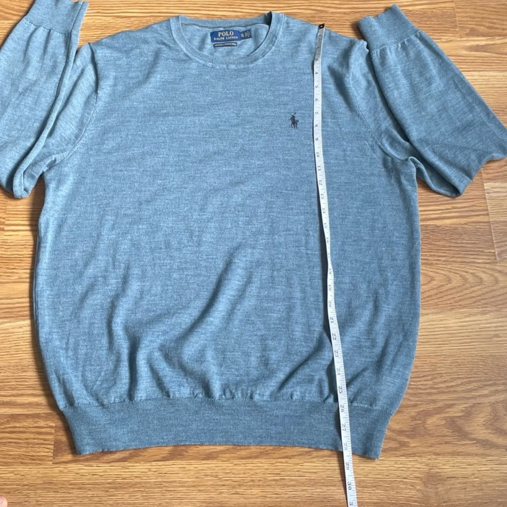 Polo Ralph Lauren Washable Merino Wool Light  Blue Sweater  XL Pullover NWOT